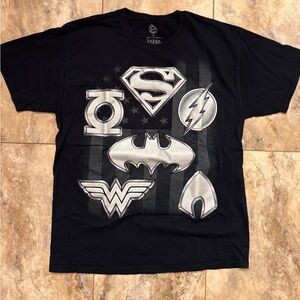 DC Comics Justice League Superhero Logo Graphic T-shirt Men’s Large